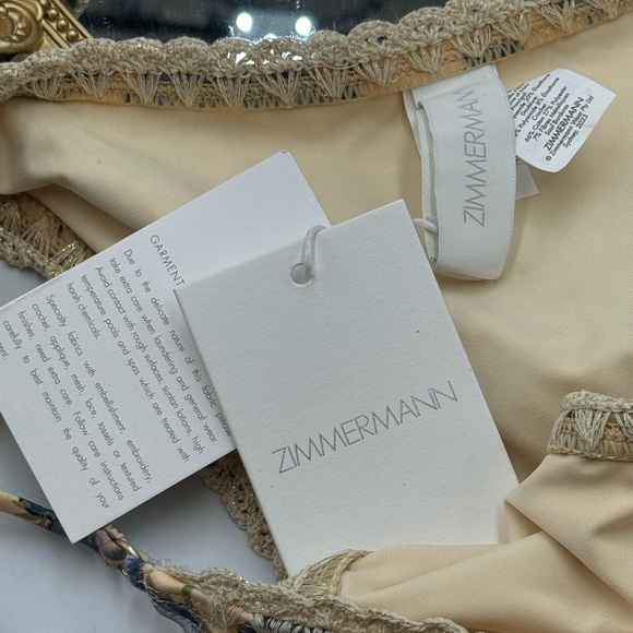 🆕 ZIMMERMANN 🧿 NWT Junie Crochet Edge Floral Print Bikini Sz 3 US 8 / 10 - Picture 11 of 13